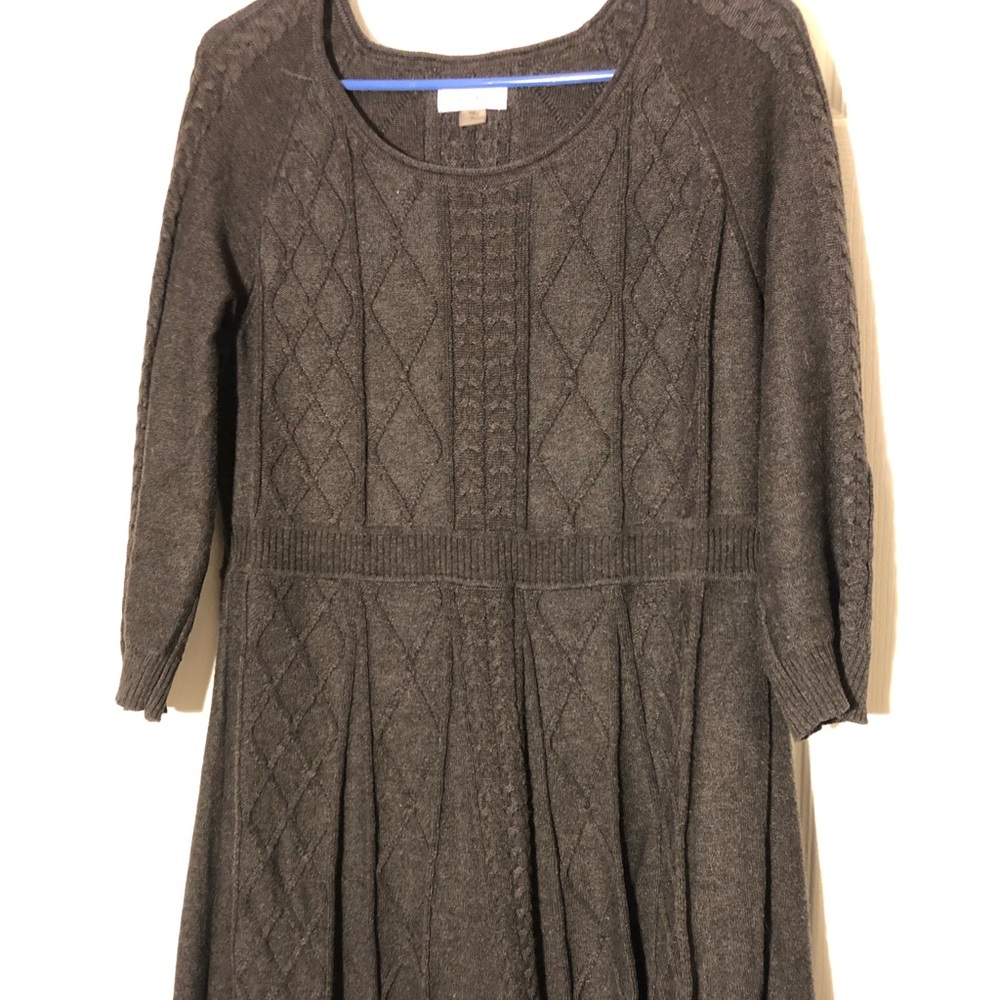 Gray sweater dress